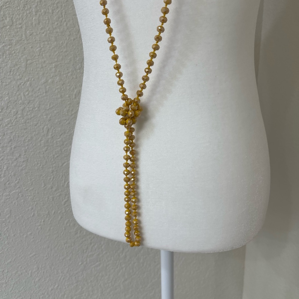Yellow, Blue, and Bronze Beaded Necklaces - Picture 5 of 9